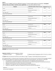 Electrician License Application - South Dakota, Page 3