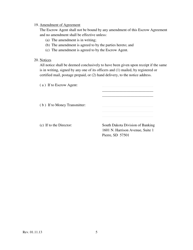SD Form 2355 Escrow Agreement - South Dakota, Page 5