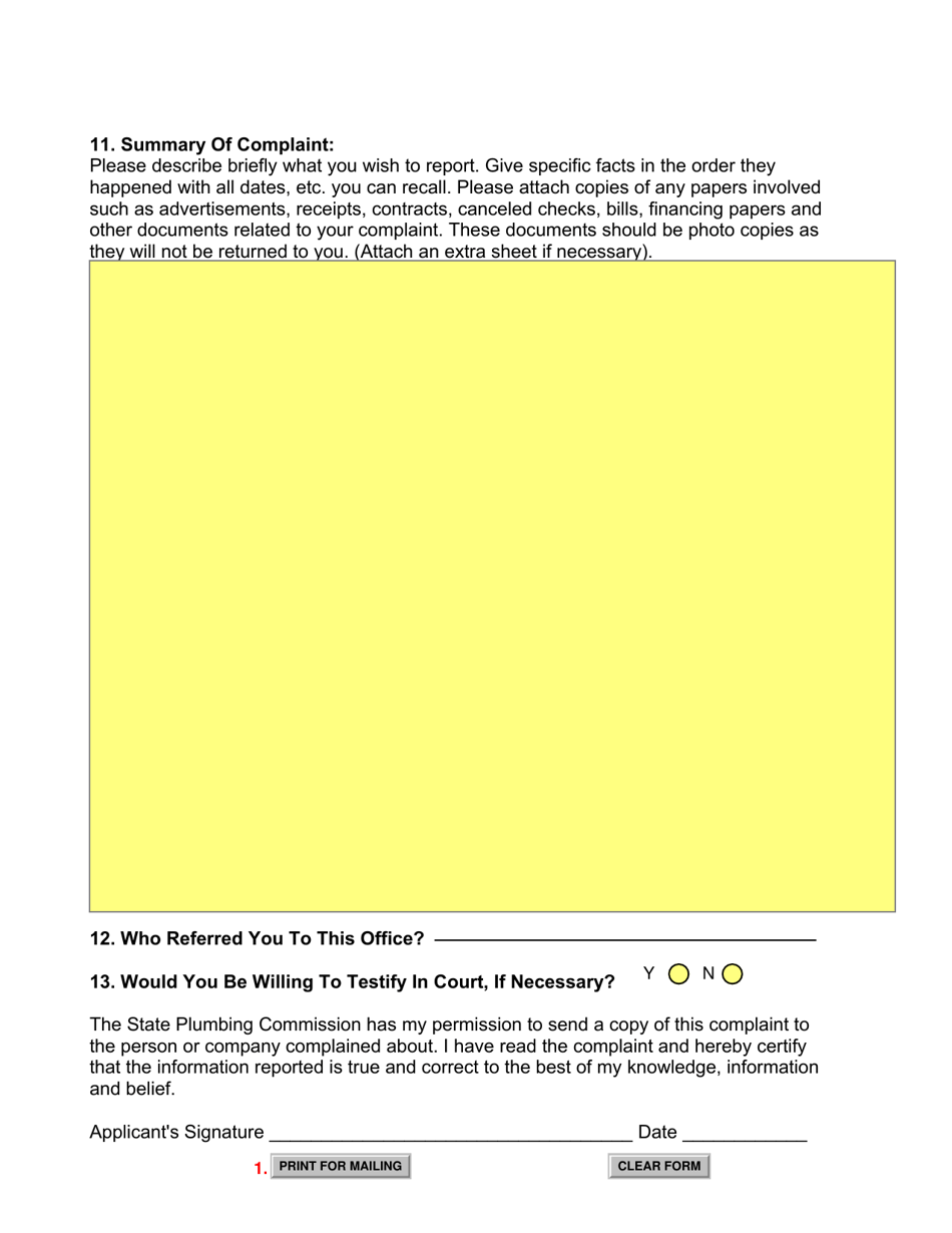 SD Form 0336 Consumer Complaint - South Dakota, Page 3
