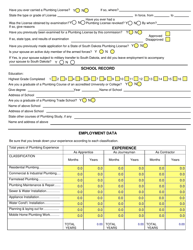 SD Form 0258 (PB201B) Application for License - South Dakota, Page 2