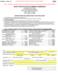 Document preview: SD Form 0258 (PB201B) Application for License - South Dakota