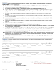 Form DLR-RA220 Pua Claimant Request for Weekly Payment - South Dakota, Page 2