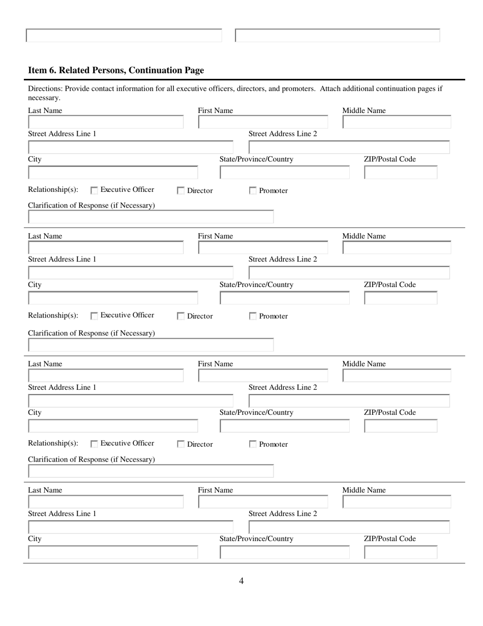 Form U-CF Uniform Notice of Federal Crowdfunding Offering, Page 4