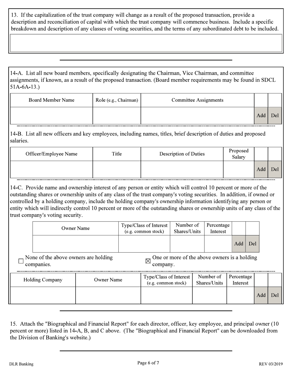 Change in Control Notice - South Dakota, Page 6
