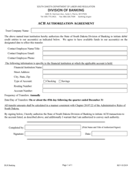 Document preview: ACH Authorization Agreement - South Dakota