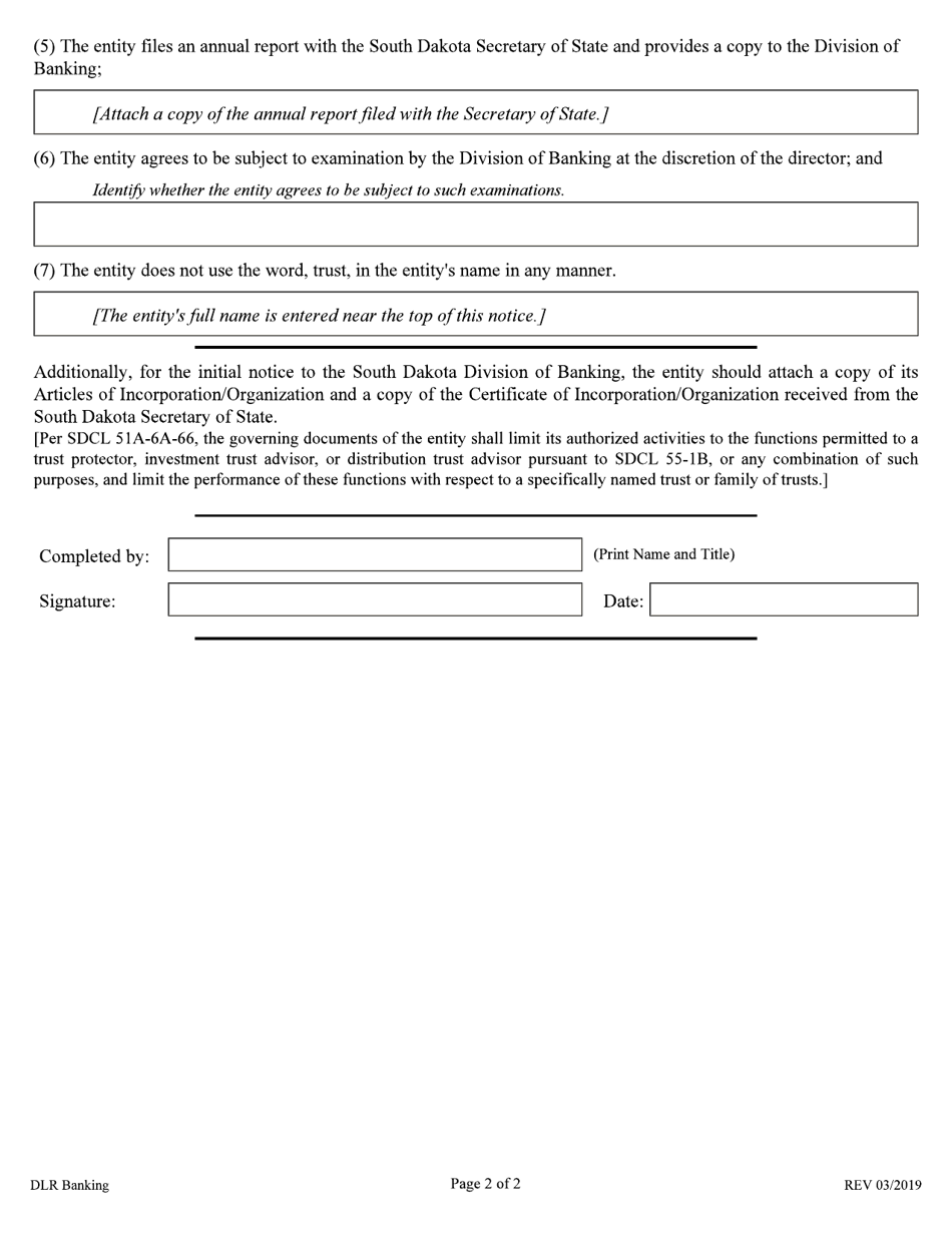 Special Purpose Entity Notice - South Dakota, Page 2