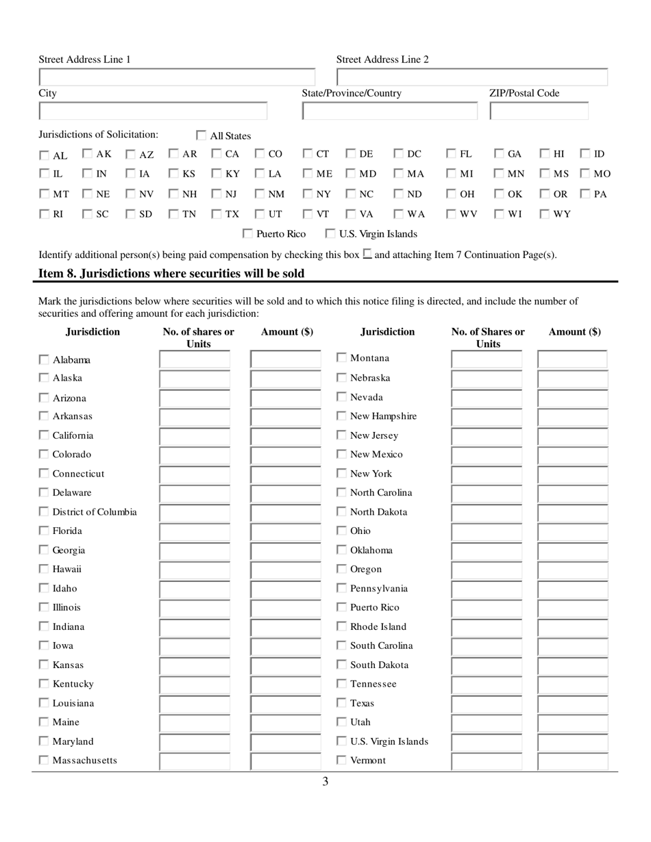 Uniform Notice Filing of Regulation a - Tier 2 Offering, Page 3
