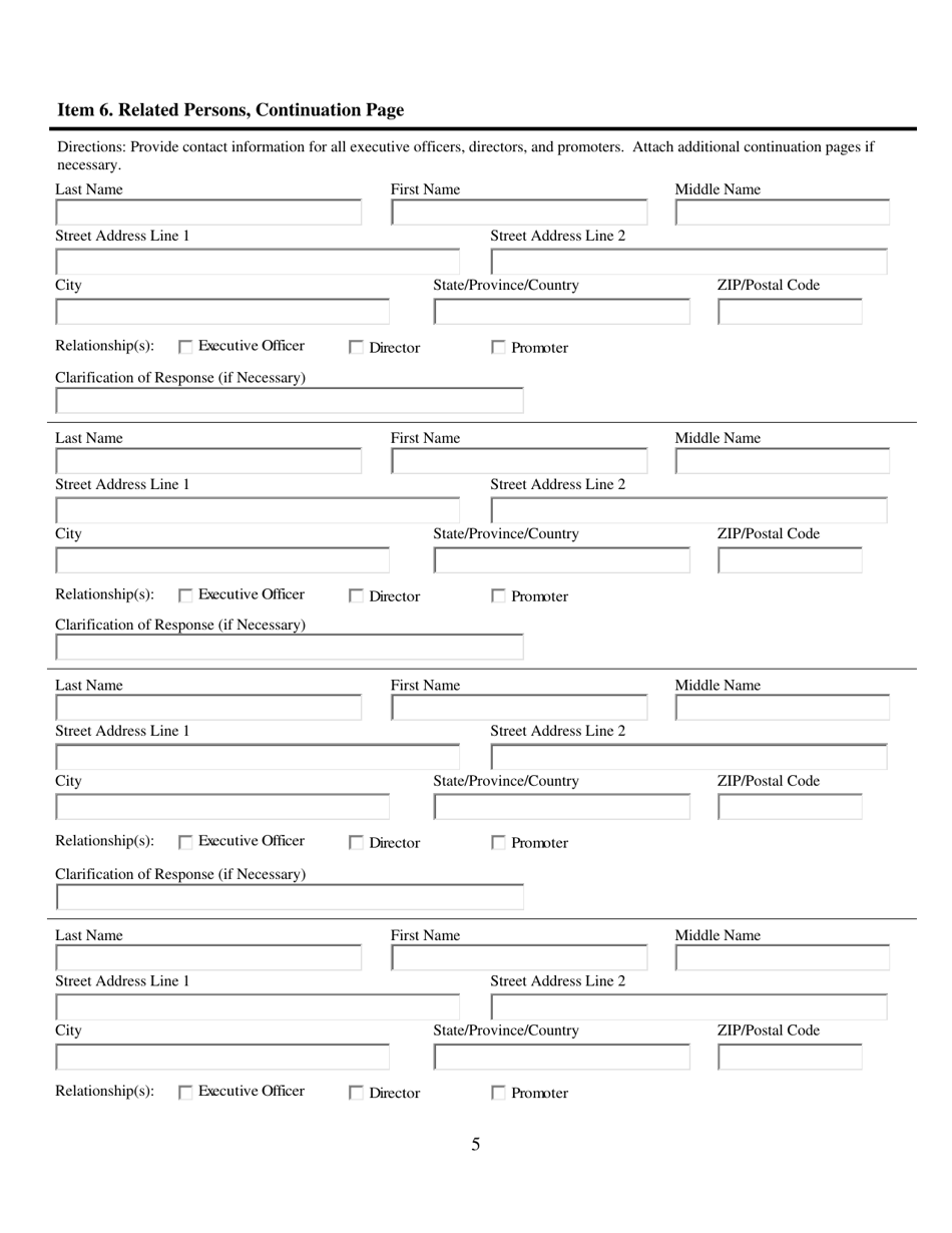 Uniform Notice Filing of Regulation a - Tier 2 Offering, Page 5