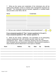 SD Form 0815 Application for Certification of Case Management Plan - South Dakota, Page 4