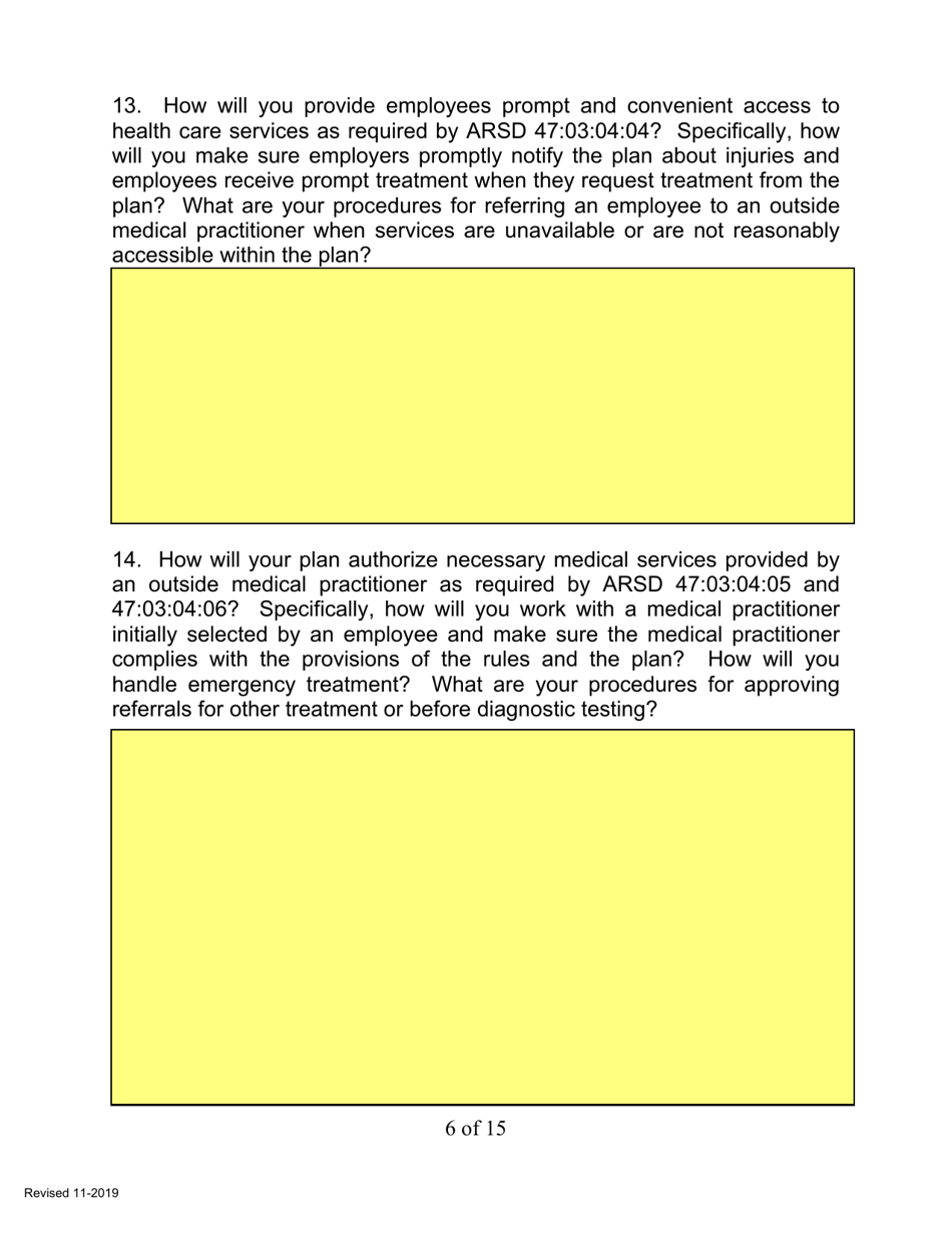 SD Form 0815 Application for Certification of Case Management Plan - South Dakota, Page 6
