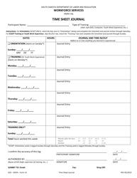 Document preview: Form 13 Time Sheet Journal - South Dakota