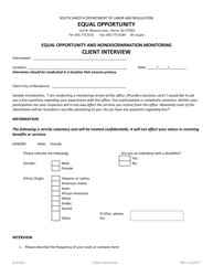 Equal Opportunity and Nondiscrimination Monitoring Client Interview - South Dakota