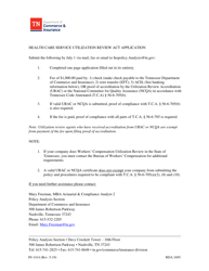 Form IN-1414 &quot;Health Care Service Utilization Review Act Application&quot; - Tennessee
