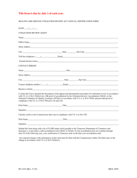 Form IN-1414 Health Care Service Utilization Review Act Application - Tennessee, Page 2