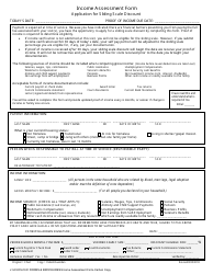 Document preview: Income Assessment Form - Application for Sliding Scale Discount - Lincoln County, Oregon