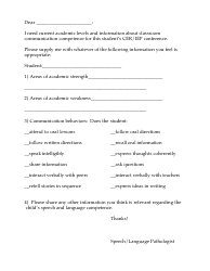 Document preview: Class Communication Assessment Template