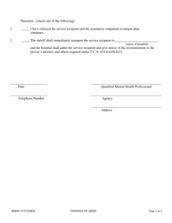 Form MHDD-5219 Findings by Qualified Mental Health Professional Under T.c.a. 33-6-614 and 615 - Tennessee, Page 2