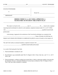 Document preview: Form MHDD-5224 Order Under T.c.a. 33-7-303(B) Approving a Mandatory Outpatient Treatment Plan - Tennessee