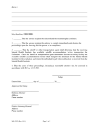 Form MH-5215 Order Following Non-compliance Hearing Under T.c.a. 33-6-610 - Tennessee, Page 2