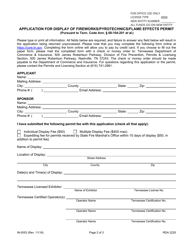 Form IN-0053 &quot;Application for Display of Fireworks/Pyrotechnics/Flame Effects Permit&quot; - Tennessee, Page 2