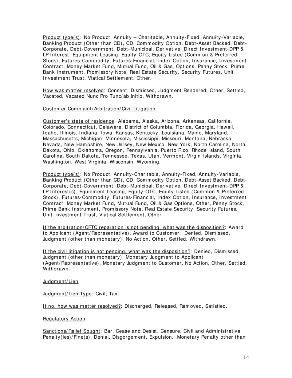 Instructions for Form U4 Uniform Application for Securities Industry Registration or Transfer, Page 14