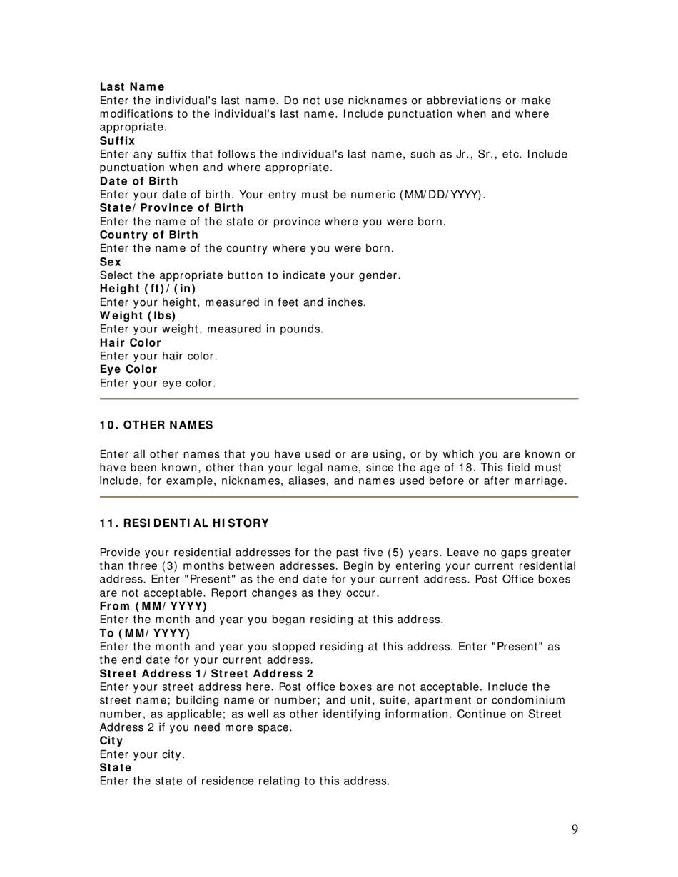 Instructions for Form U4 Uniform Application for Securities Industry Registration or Transfer, Page 9