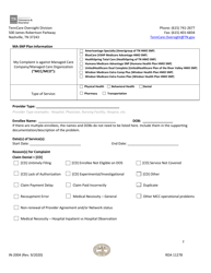 Form IN-2004 Provider Complaint: Medicare Advantage Special Needs Plan (&quot;ma-Snp&quot;) - Tennessee, Page 2