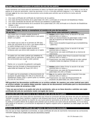 Formulario VS-170 Solicitud De Correccion De Acta De Nacimiento - Texas (Spanish), Page 3