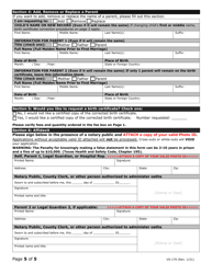 Form VS-170 Birth Certificate Correction Application - Texas, Page 5