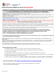 Formulario VS-142 Solicitud Por Correo De Acta De Defuncion - Texas (Spanish), Page 2