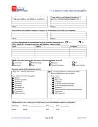 Form FA-1091 Civil Rights Complaint Information - Tennessee