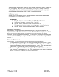 Form FA-0984 Acceptable Use Policy Network Access Rights and Obligations User Agreement Acknowledgement - Tennessee, Page 3