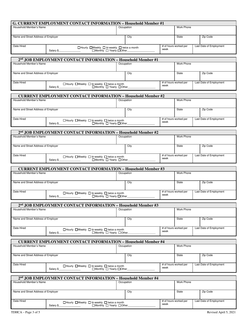 Intake Application - Texas, Page 3