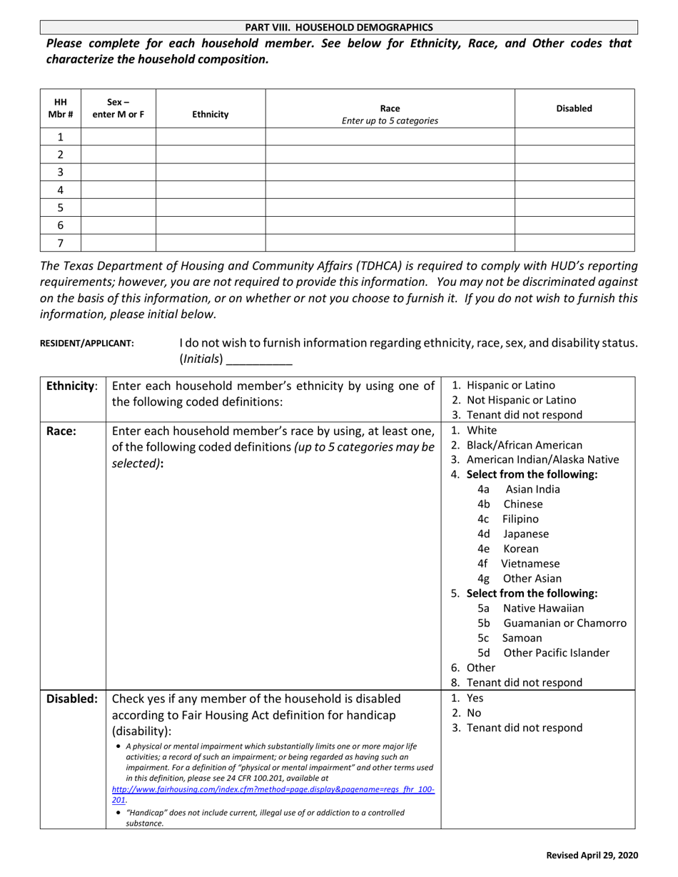 Income Certification - Texas, Page 3