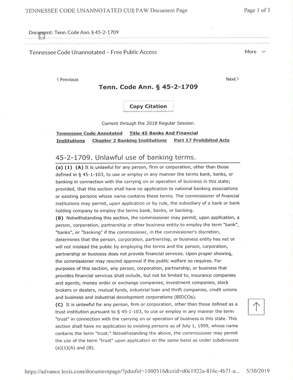 Form BK-0315 Application to Use the Term(S) bank, banks, banking, or trust - Tennessee, Page 4