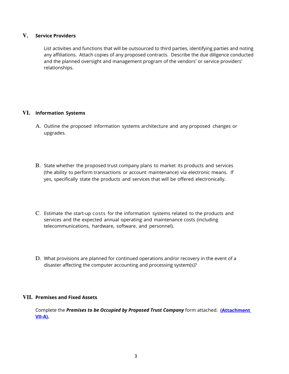Non-depository Public Trust Company Charter Application - Tennessee, Page 3