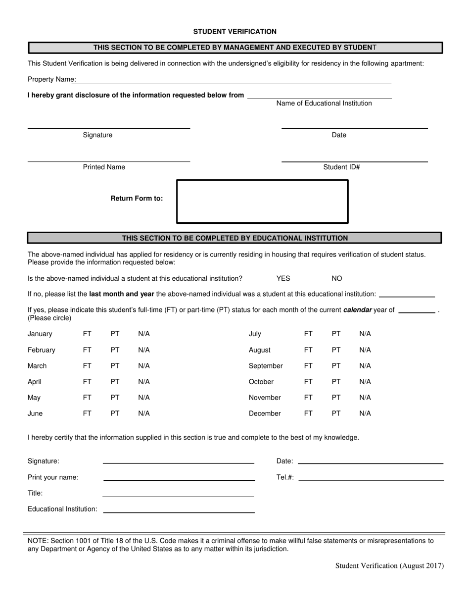 Student Verification - Texas, Page 1