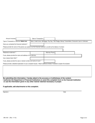 Form BK-0181 &quot;Consumer Complaint&quot; - Tennessee, Page 2