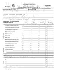Document preview: Form SC1065 K-1 Partner's Share of South Carolina Income, Deductions, Credits, Etc. - South Carolina