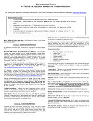Instructions for Form G-THSTEPS Texas Health Steps Specimen Submission Form - Texas