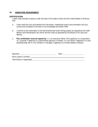 Form MR-TRS Application for Transfer of Notice of Intention to Commence Small Mining Operations - Utah, Page 6