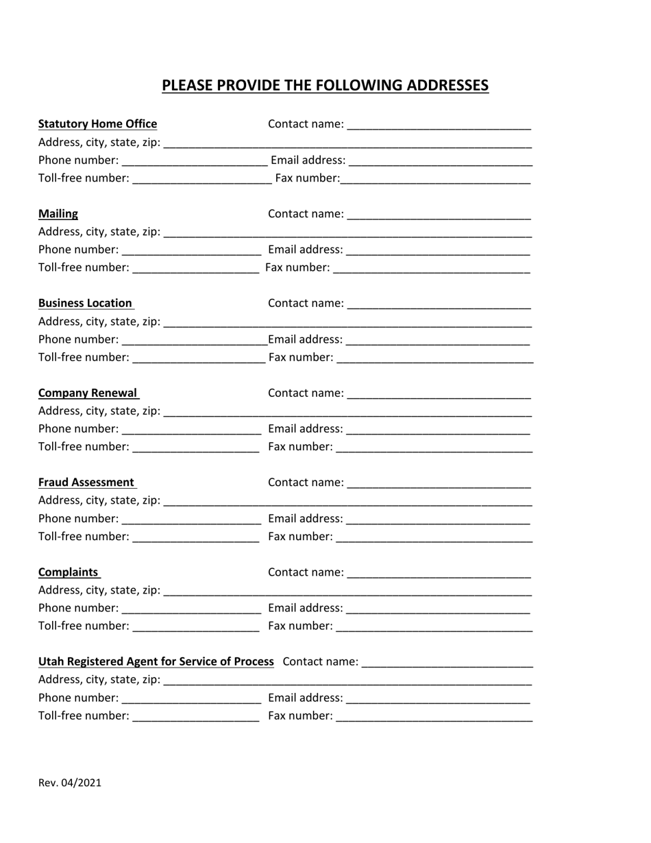 Utah Guaranteed Asset Protection Provider Application - Utah, Page 3