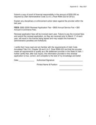 Appendix E Utah Life Settlement Provider Renewal Application - Utah, Page 3
