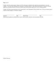 Professional Employer Organization - Licensed Through an Assurance Organization License Application - Utah, Page 2