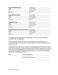 Appendix A Utah Life Settlement Provider Initial Application - Utah, Page 5
