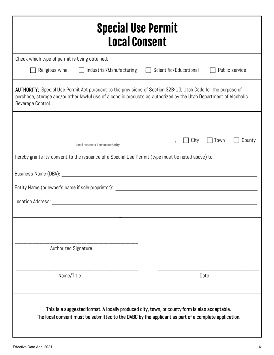 Scientific Special Use Permit Application - Utah, Page 6