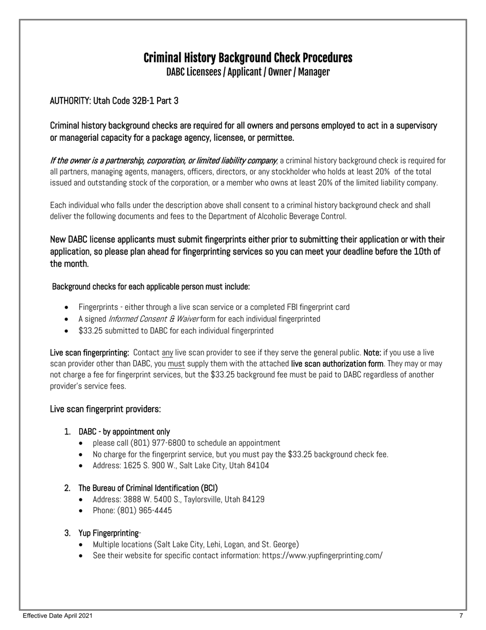 Scientific Special Use Permit Application - Utah, Page 7