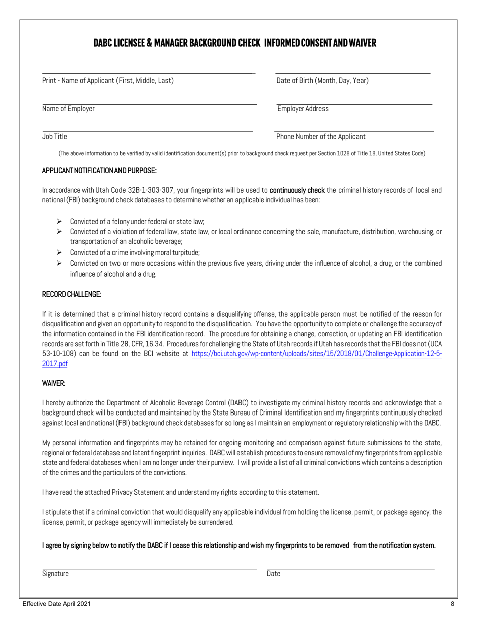 Scientific Special Use Permit Application - Utah, Page 8
