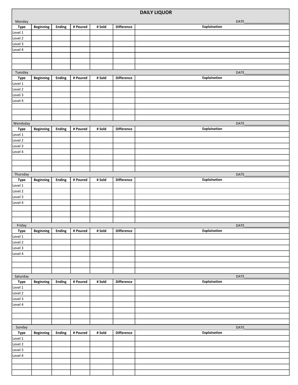 Utah Daily Liquor Dispensing Record - Fill Out, Sign Online and ...