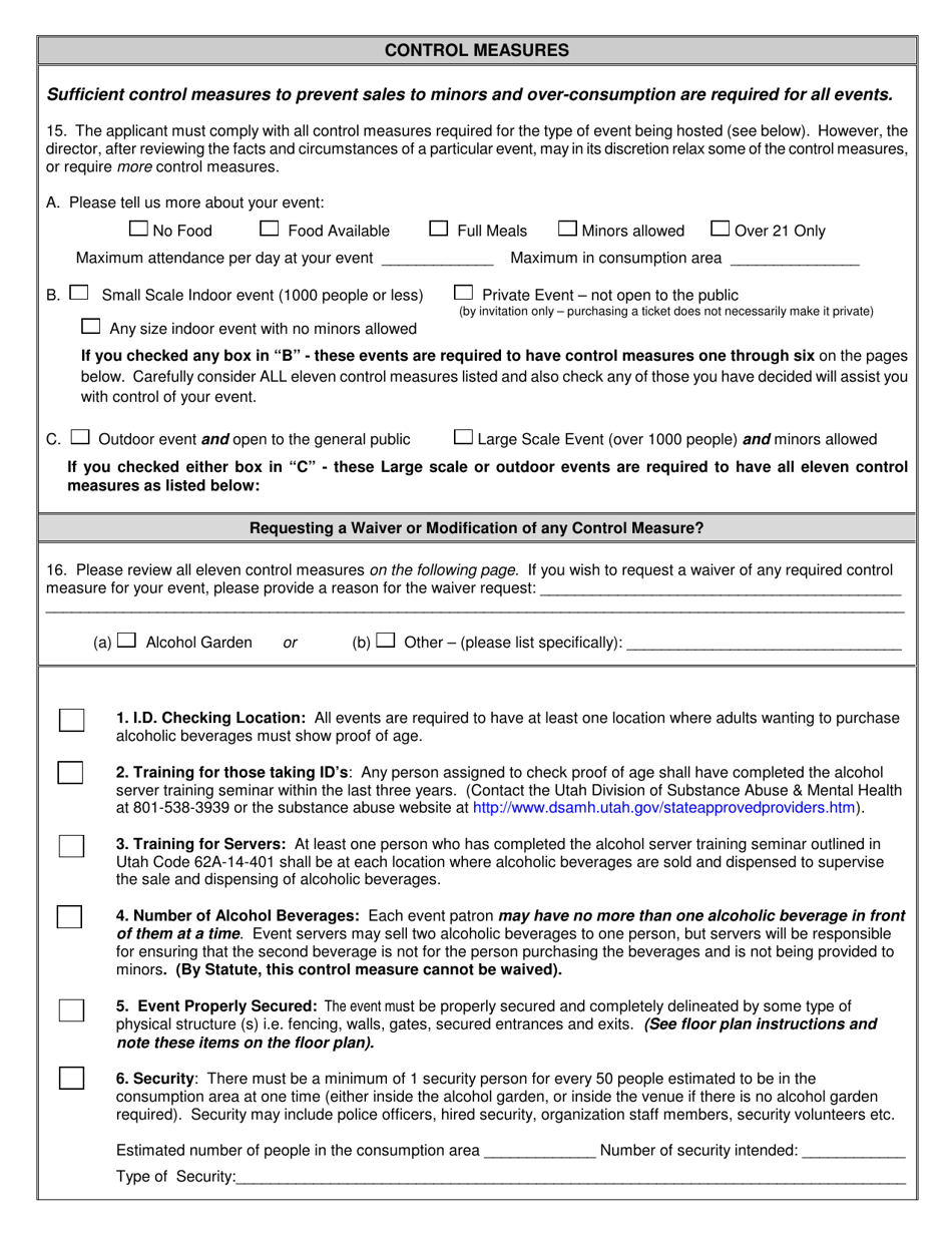 Temporary Beer Event Permit Application - Utah, Page 3